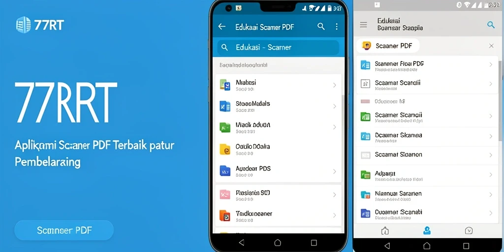 Antarmuka pengguna 77RT saat memindai dokumen PDF.