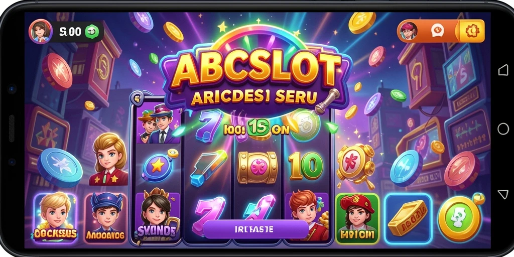 Tampilan antarmuka interaktif dari permainan Arcade ABCSLOT.