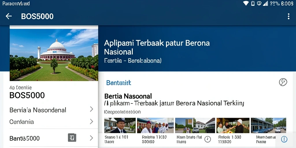 Tampilan antarmuka aplikasi BOS5000 yang user-friendly untuk berita nasional.