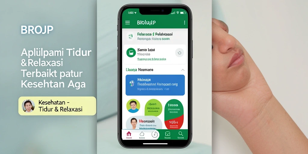Antarmuka aplikasi BROJP yang menenangkan untuk Tidur & Relaksasi.
