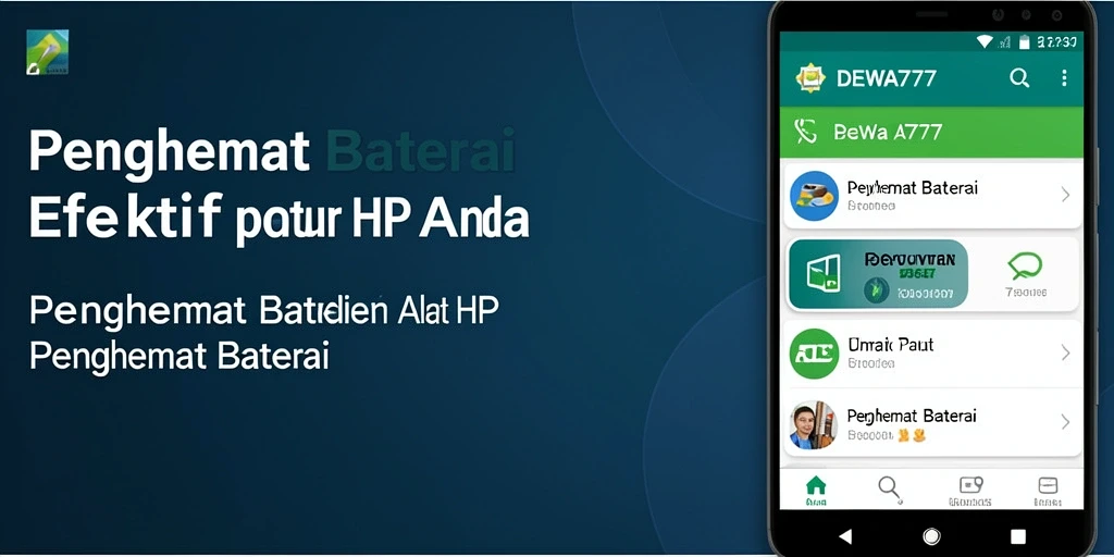 Tampilan antarmuka DEWA777 yang intuitif untuk penghemat baterai.