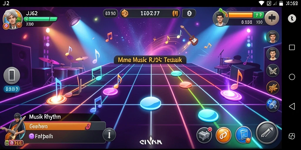 Tampilan antarmuka game JJ62 untuk pengalaman Musik Rhythm yang memukau.