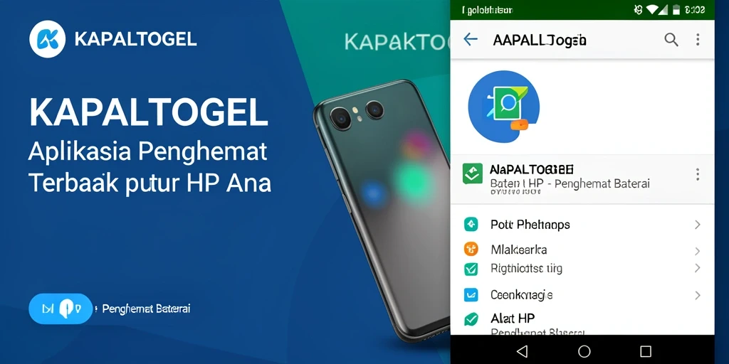 Tampilan antarmuka KAPALTOGEL untuk penghemat baterai yang efisien.
