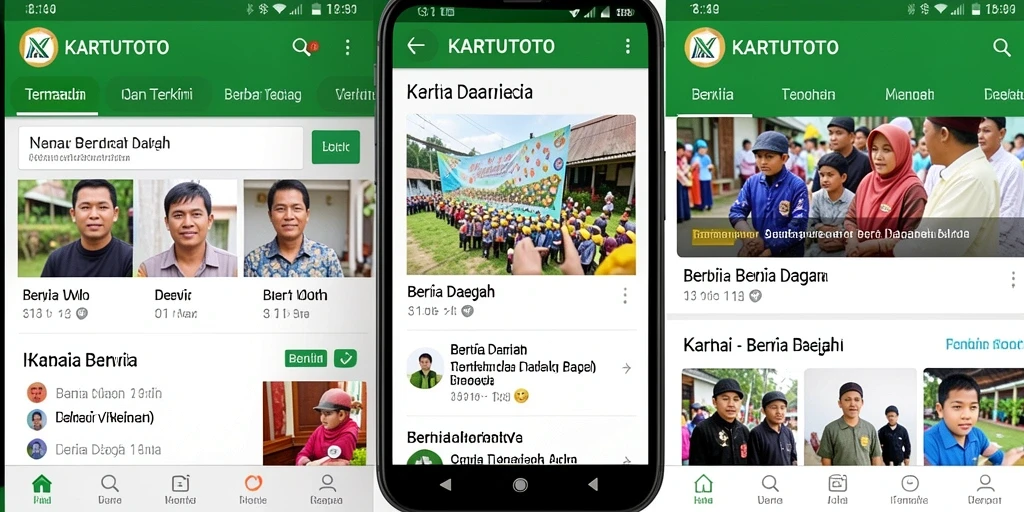 Antarmuka KARTUTOTO menampilkan berita daerah terkini dengan jelas.