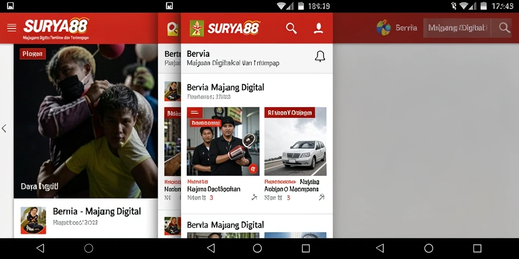 Antarmuka aplikasi SURYA88 yang menarik dan modern.