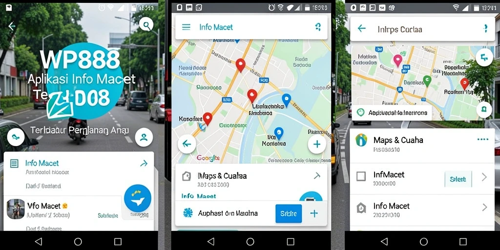 Tampilan antarmuka aplikasi Info Macet WP888 yang informatif dan mudah digunakan.